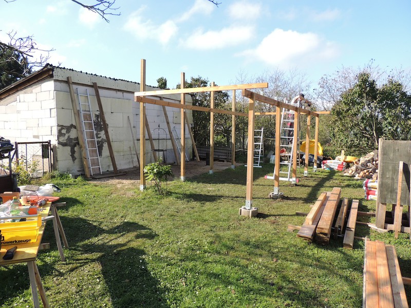 Carportbau Wohnmobil Eingraben Schottern Wohnmobil